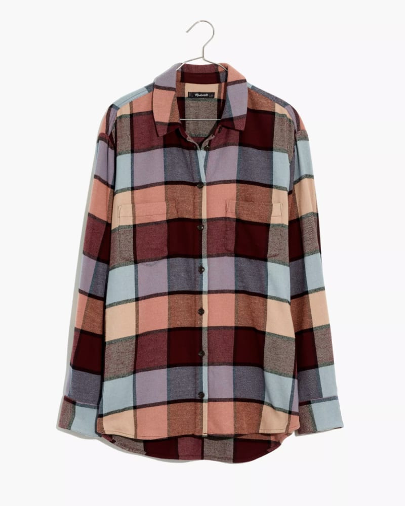 Front of plus size Flannel Sunday Button-Down Shirt by Madewell | Dia&Co | dia_product_style_image_id:178125